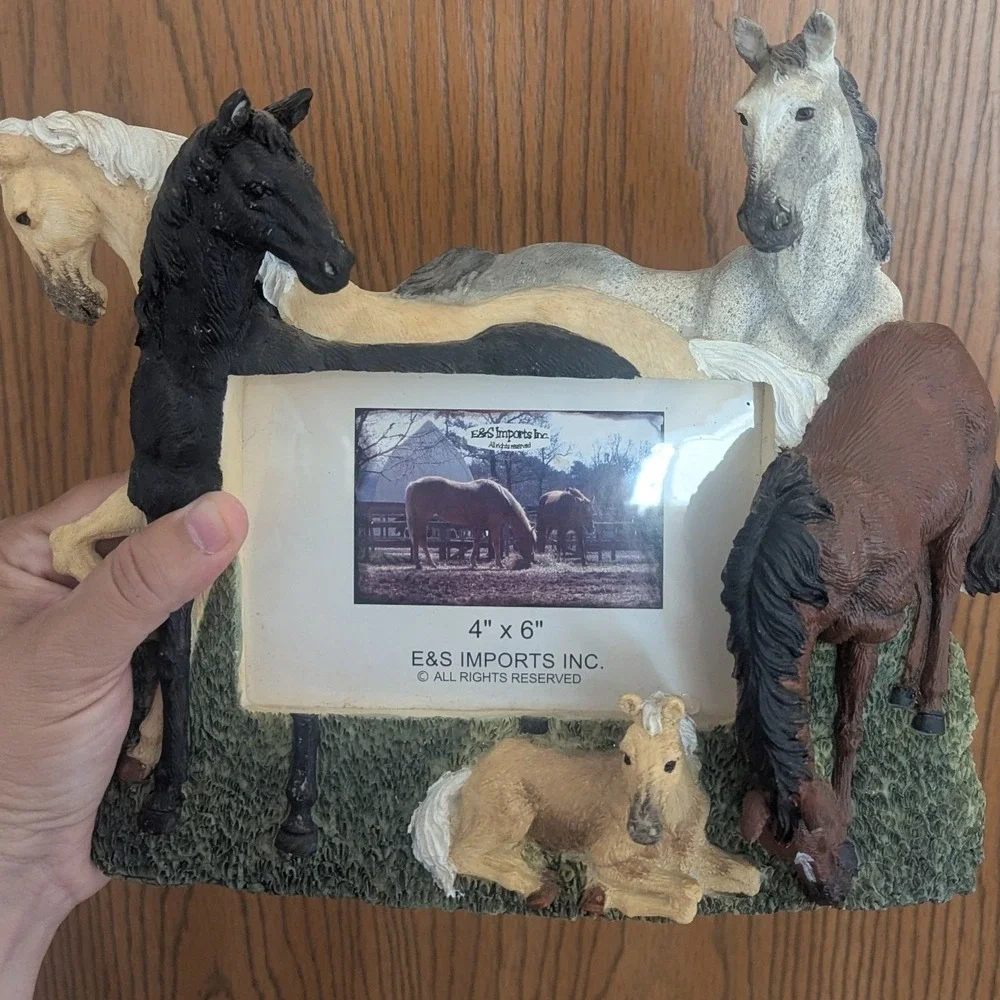 VTG Horse Resin 3D Picture Frame 4x6 Western Equestrian Decor Cowboy E&S Imports